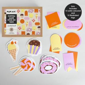Pop goes the Art-Stick On Tags | Candyland
