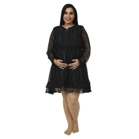 Chicmomz Black Bling Skater Dress-M