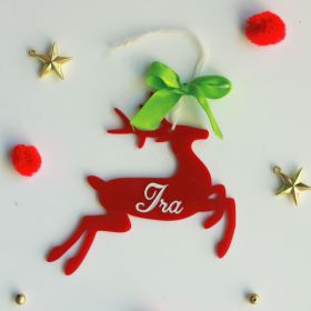 Purple Prints-Riendeer Ornament-Red