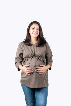 Chicmomz-Cocoa A line maternity top