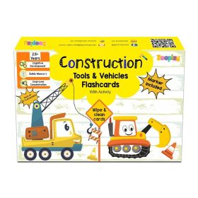 Zooplay India-Construction Tools and Vehicles Flash Cards- Pack of 20