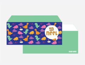 Purple Prints-Dino Theme envelope Set