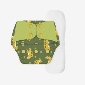 Snugkins - Regular Diaper by Snugkins - Freesize Reusable, Waterproof & Washable Cloth Diapers for day time use. Contains 1 Pocket Diaper & 1 Wet-Free Microfiber Terry Soaker (Fits babies 5-17kgs) - Disco Sheru