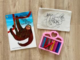 Little Canvas-DIY Colouring Mummy and baby Pouch 