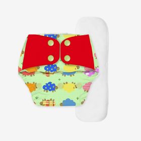 Snugkins - Regular Diaper by Snugkins - Freesize Reusable, Waterproof & Washable Cloth Diapers for day time use. Contains 1 Pocket Diaper & 1 Wet-Free Microfiber Terry Soaker (Fits babies 5-17kgs) - Dreamy sheep