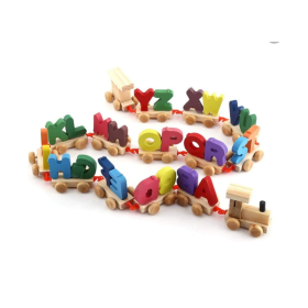 DruArts Handmade Wooden Double ABCD Alpahbet Train