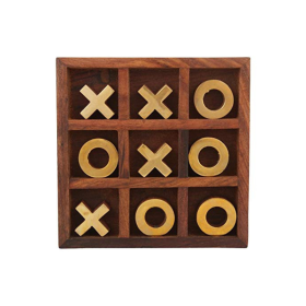 DruArts Handmade Sheesham Wooden Tic Tac Toe Game for kids