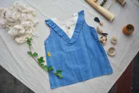 Sankalpa Art Village-V dress-INDIGO -6-12 Months