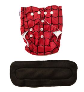 Bumtails by Lil Amigos Nest - Spiderman Red Washable & Reusable Solid Pocket Cloth Diapers