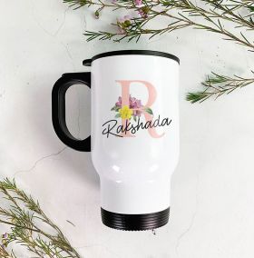 Little Birdies-steel travel mug-Floral
