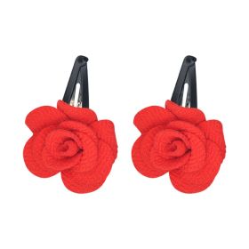 Funkrafts Trendy Girls Floral Hair Clips Set of 2 - Red - FUNHC268