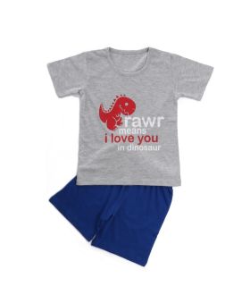 Funkrafts Clothing - Boys Half Sleeves Night Suit Little Dinosaur Print 