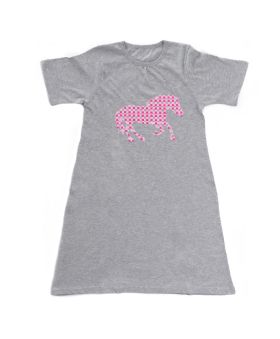 Funkrafts Girls Half Sleeves Nighty Unicorn Print - Grey