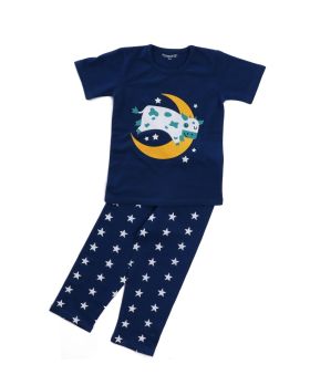 Funkrafts Clothing - Kids Half Sleeves Night Suit  - Blue