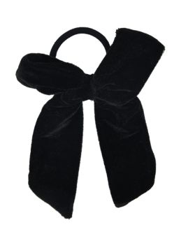 Funkrafts Velvet Bow Ponytail Holder - Black-FUNPOH151