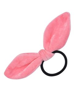 Funkrafts Velvet Bow Ponytail Holder - Pink-FUNPOH158