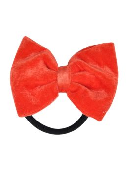 Funkrafts Velvet Bow Ponytail Holder - Orange-FUNPOH168