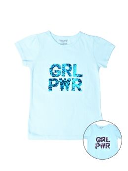 FUNKRAFTS Girls Half Sleeves 100% Cotton T-Shirt -  Blue