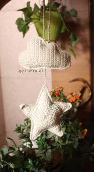 PLUMTALES-Handcrafted Amigurumi Star and Cloud Hanging