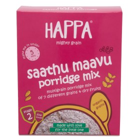 Happa Organic Baby Cereal (Multigrain Saathu Maavu) No Milk, No added Sugar, No Oil, No preservative, 200 grams