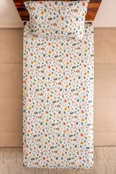 Zookeeper-Ribbons and Flowers Sheet and Shams Set-FITTED SHEET