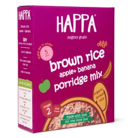 Happa Organic Baby Cereal (Brown Rice+ Apple + Banana) No Milk, No added Sugar, No Preservative, 200 Grams