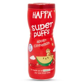 Happa Organic Multigrain Apple & Cinnamon Melts Super Puffs (Healthy Organic Snack for Little One, 8 Months+) Pack of 1