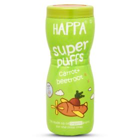Happa Organic Multigrain Carrot & Beetroot Melts Super Puffs (Healthy Organic Snack for Little One, 8 Months+) Pack of 1