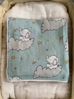 Trunkbox Baby - Stars and Elephant Laced Swaddle