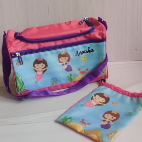 Little Birdies-Travel Bag with Pouch-Mermaid