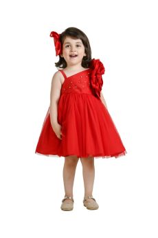 Jelly Jones-Red Flower Sleeve Dress