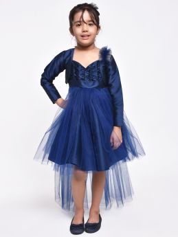 Jelly Jones Navyblue Net tail Dress with Navy shrug