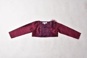 Jelly Jones Wine shrug with frill detailed
