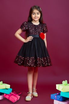 Jelly Jones-Red & black sequence dress-JJ192