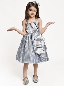 Jelly Jones  Petals Dress with Hair Band -Grey-2-3 Years