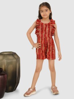 Jelly Jones Frill Jumpsuit -Maroon 