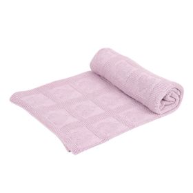 ItsyBoo-Knit Blanket- Mauve Heart
