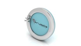 Sterling Silver-Silver Plated Photo Frame for Baby &amp; Kids- Round with Teddy-Blue