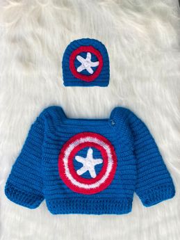 Knitting by Love-Star applique hand knit woolen sweater