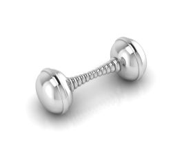 Sterling Silver-Silver Plated Baby Rattle - Twisted Dumbbell