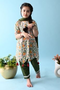 THE COTTON STAPLE-KALI ANARKALI SET-2-3 Years