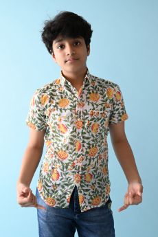 THE COTTON STAPLE-YELLOW COTTON SHIRT-2-3 Years