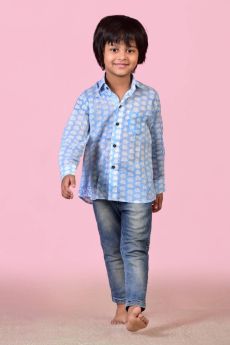 THE COTTON STAPLE-BLUE COTTON SHIRT