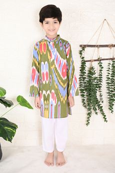 THE COTTON STAPLE-HOPSCOTCH IKAT SET-2-3 Years