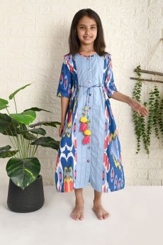 THE COTTON STAPLE-WHIMSY IKAT DRESS-2-3 Years