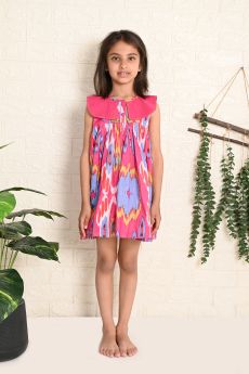 THE COTTON STAPLE-UNICORN IKAT DRESS-2-3 Years