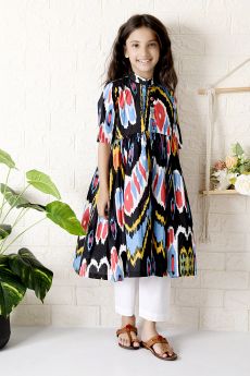 THE COTTON STAPLE-NIGHTFALL IKAT SET-2-3 Years