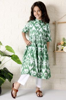 THE COTTON STAPLE-KALE IKAT SET-2-3 Years
