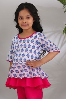 THE COTTON STAPLE-PENGUIN PEPLUM TOP-2-3 Years