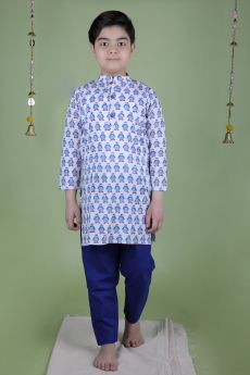 THE COTTON STAPLE-PENGUIN KURTA SET-2-3 Years